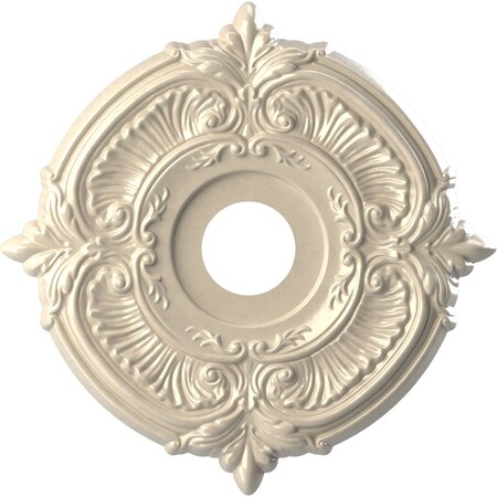 Ekena Millwork Attica PVC Medallion (Canopies up to 5 5/8"), 16"OD x 3 1/2"ID x 1"P, Universal Metallic Pearl Mist CMP16ATEPE